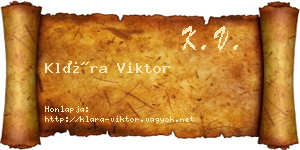 Klára Viktor névjegykártya